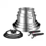 Conjunto de panelas Tefal Ingenio Emotion L897SB74 — 11 peças, empilháveis, antiaderentes, aço inoxidável, resistentes ao forno, Thermo-Spot