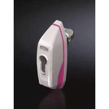 Puxador mini conforto com fechadura e cilindro de perfil para armário elétrico Rittal 2537100