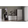 Guarda-roupa top e shop MALWA SS-90, 90×180×50 cm, estrutura antracite, portas de batente brancas, 2 gavetas, laminado 16 mm