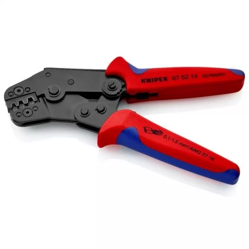 Alicate de cravar Knipex 97 52 14 não isolado, conectores abertos 0,10 a 1,5 mm²