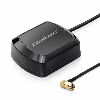Antena GPS/GLONASS exterior QOLTEC 28 dBi 50 W com ficha SMA em ângulo reto