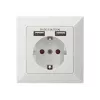 Tomada de segurança para montagem encastrada Digitus DA-70613 com 2 portas USB