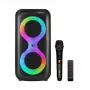 Centro de música portátil MANTA SPK0401B100 coluna Bluetooth, 100 W de potência máxima, rádio FM, karaoke, bateria incorporada, X-BASS