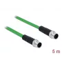 DeLOCK - cabo de rede - M12 (4 pinos) (M) para M12 (4 pinos) (M) - 5,0 m - SF/FTP - sem halogéneos - verde (85920)