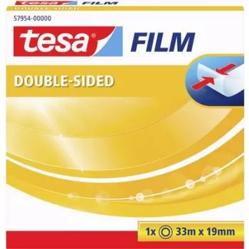 Fita adesiva de dupla face Tesa 57954, transparente, 33 m x 19 mm