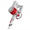 Aspirador com bateria Adler AD 7051 — 300 W máx., bateria 22,2 V, 0,6 L sem saco, tubo de aço inoxidável, EPA F8, luz LED, branco/vermelho