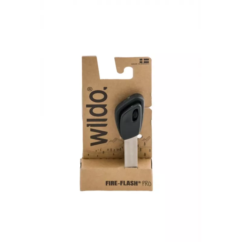 Acendedor de fogo de emergência por faísca Wildo Fire-Flash Pro Large, ferrocerium, 76,2 mm, 29 g, preto