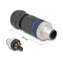 Conector M12 DeLOCK codificação A 8 pinos ficha ligação por parafuso