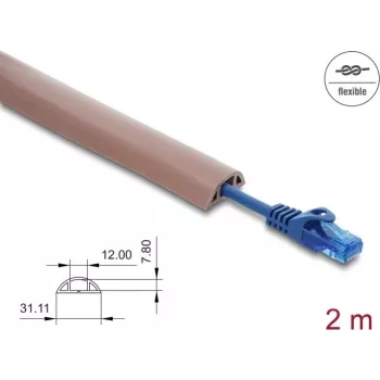 Calha para cabos DELOCK 20763 PVC castanho 1 unid.