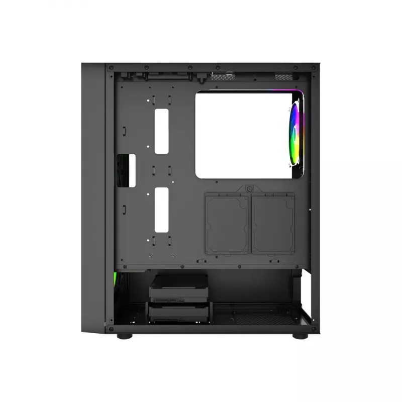 Gembird Fornax 4300 CCC-FC-4300 caixa gaming ATX Midi Tower, vidro temperado, ventoinhas ARGB, 2x USB 3.1, 1x USB 2.0, preta