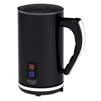 Espumador/aquecedor de leite automático Adler AD 4478 — recipiente em aço inoxidável, capacidade 240 ml, 500 W, quente e frio