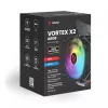 Dissipador de CPU SAVIO SAVGCOVORTEXX2ARGB com 4 heatpipes, ventoinha ARGB de 120 mm, preto