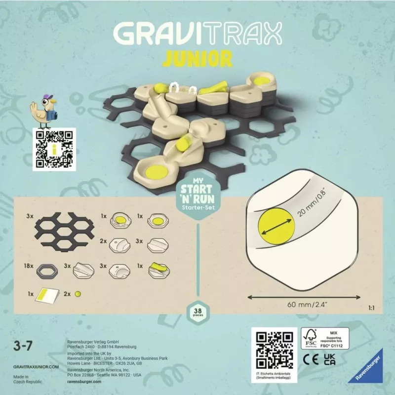 Ravensburger GraviTrax Junior conjunto inicial S Start & Run brinquedo de pista de berlindes (27531)