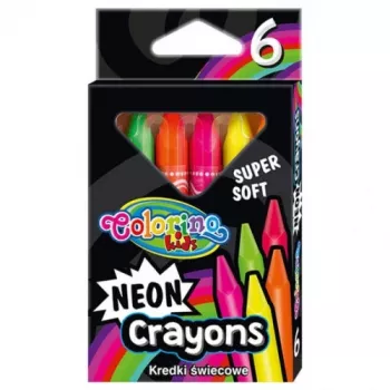 Lápis de cera néon Colorino Kids 6 cores
