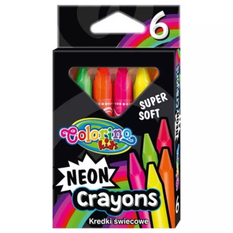 Lápis de cera néon Colorino Kids 6 cores