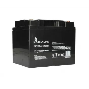 Bateria de UPS Extralink Accumulator AGM 12V 45Ah — chumbo-ácido selada (VRLA), 1 unid., preto