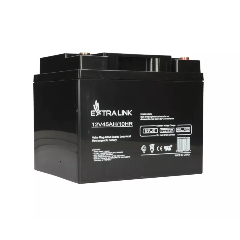 Bateria de UPS Extralink Accumulator AGM 12V 45Ah — chumbo-ácido selada (VRLA), 1 unid., preto