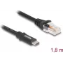 Adaptador DeLOCK USB 2.0 Type-C macho para Série RS-232 RJ45 macho 1,8 m preto