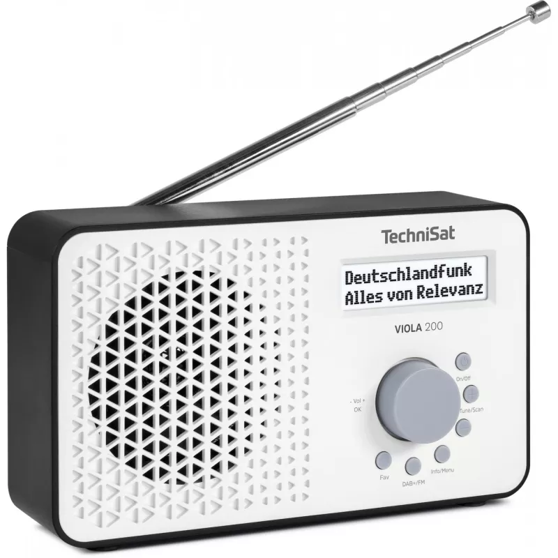 TechniSat VIOLA 200 rádio despertador digital DAB+, branco/preto