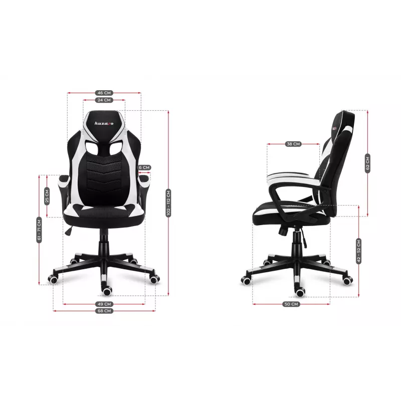 CADEIRA GAMING HUZARO FORCE 2.5 WHITE MESH