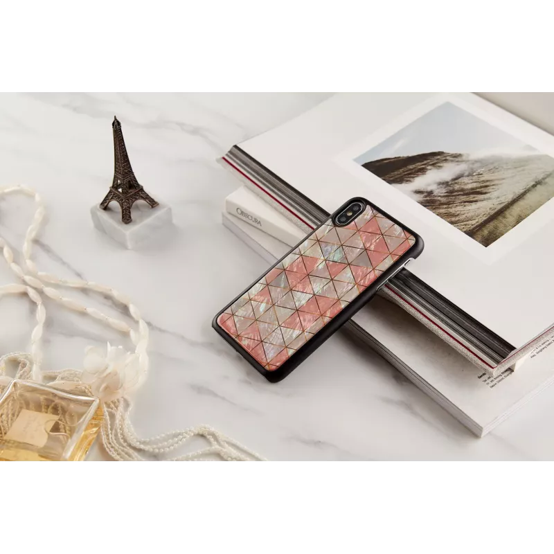 Capa de proteção iKins para iPhone XS Max — padrão de losangos, preta
