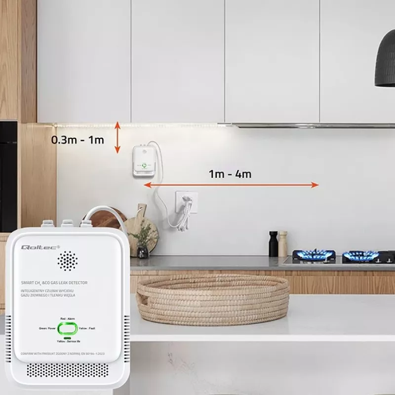 Detetor de gás e monóxido de carbono LED