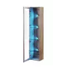 Vitrina Cama Meble VIGO 180 — vitrina de vidro para montagem na parede, 1800×400×300 mm, carvalho Wotan