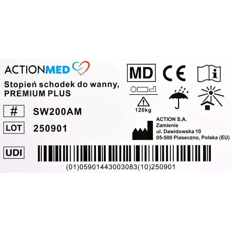 ActionMed Premium Plus degrau para banheira (SW200AM)