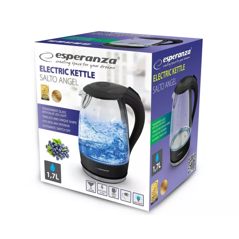 Esperanza - Chaleira elétrica Salto Angel EKK011K 2200W 1,7l preto (EKK011K)