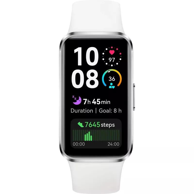 Huawei Band 10 55020ELM pulseira de atividade, ecrã tátil AMOLED de 3,73 cm (1,47 polegadas), 368 x 194, Bluetooth 5.0 LE, resistente à água até 50 m, branca