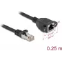 DeLOCK 90773 Cabo de rede preto 0,25 m Cat6a S/FTP RJ-45