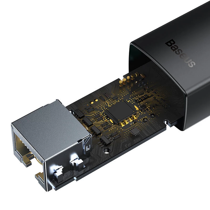 Adaptador de rede USB para RJ45 Baseus Lite Series, 100Mbit/s (preto)