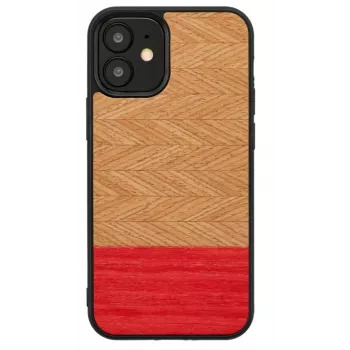 Capa protetora para telemóvel Man and Wood para iPhone 12 mini – padrão espinha de peixe azalea preto
