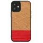 Capa protetora para telemóvel Man and Wood para iPhone 12 mini – padrão espinha de peixe azalea preto