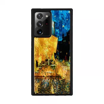Capa de telemóvel iKins para Samsung Galaxy Note 20 Ultra — preto, design Café Terrace