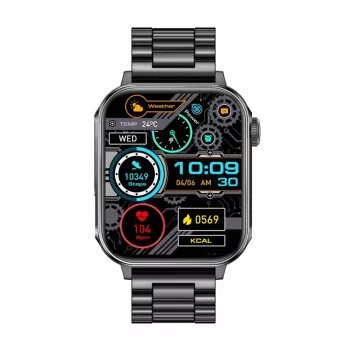 Smartwatch Colmi P80 aço preto com Bluetooth e medidor de frequência cardíaca