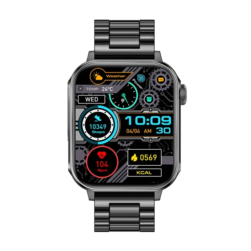 Smartwatch Colmi P80 aço preto com Bluetooth e medidor de frequência cardíaca