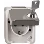 Tomada com contacto de proteção com fecho MERTEN MEG2423-8029 chave/fecho n.º 200 cinzento claro MEG2423-8029 (MEG2423-8029)