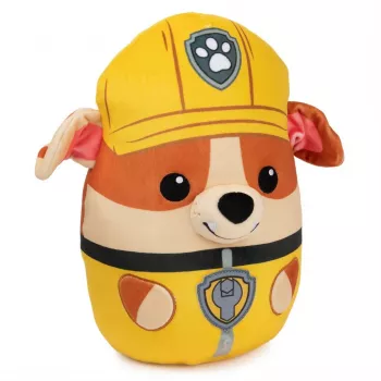 PAW Patrol Rubble Squish peluche, brinquedo oficial da popular série de desenhos animados, peluche macio para crianças a partir de 1 ano, 30 cm