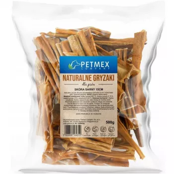 Snack de mastigar para cães PETMEX pele de veado 15 cm 500 g — snack de mastigar seco de pele de veado