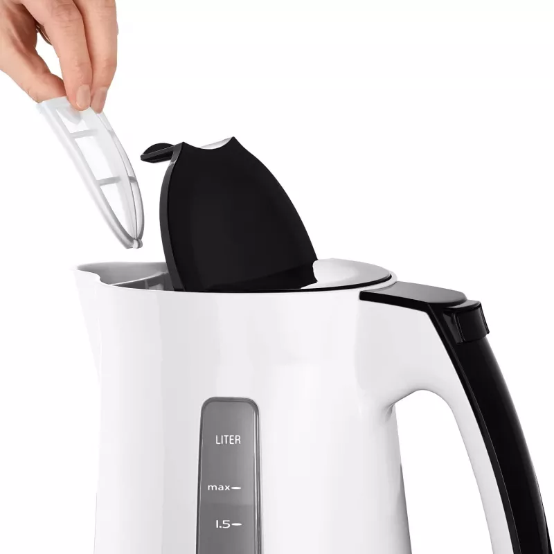 Chaleira elétrica Melitta Enjoy Aqua 1,7 L 2400 W preto branco