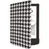 Capa tipo carteira para leitor de e-books de 6 polegadas PocketBook Shell — preta/branca, 112 × 160 × 12,5 mm