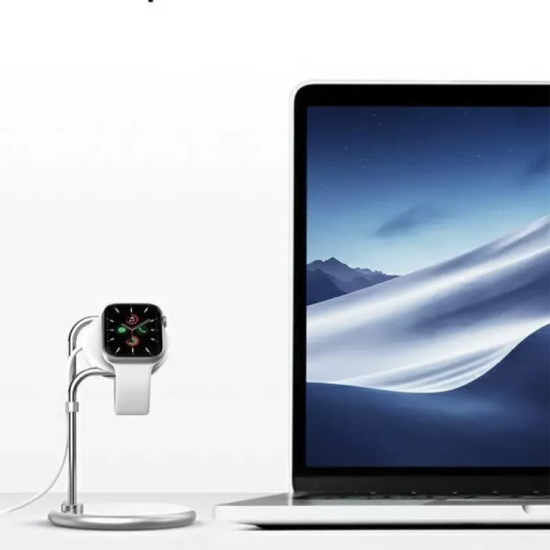 Suporte de carregamento para Apple Watch SAW-300 indutivo prateado