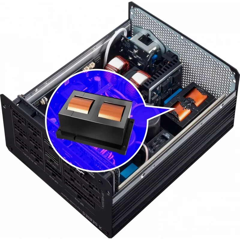 Fonte de alimentação Cooler Master X Mighty Platinum 2000W 230V, ATX 24 pinos, 80 PLUS Platinum, preta, ventoinha de 12 cm