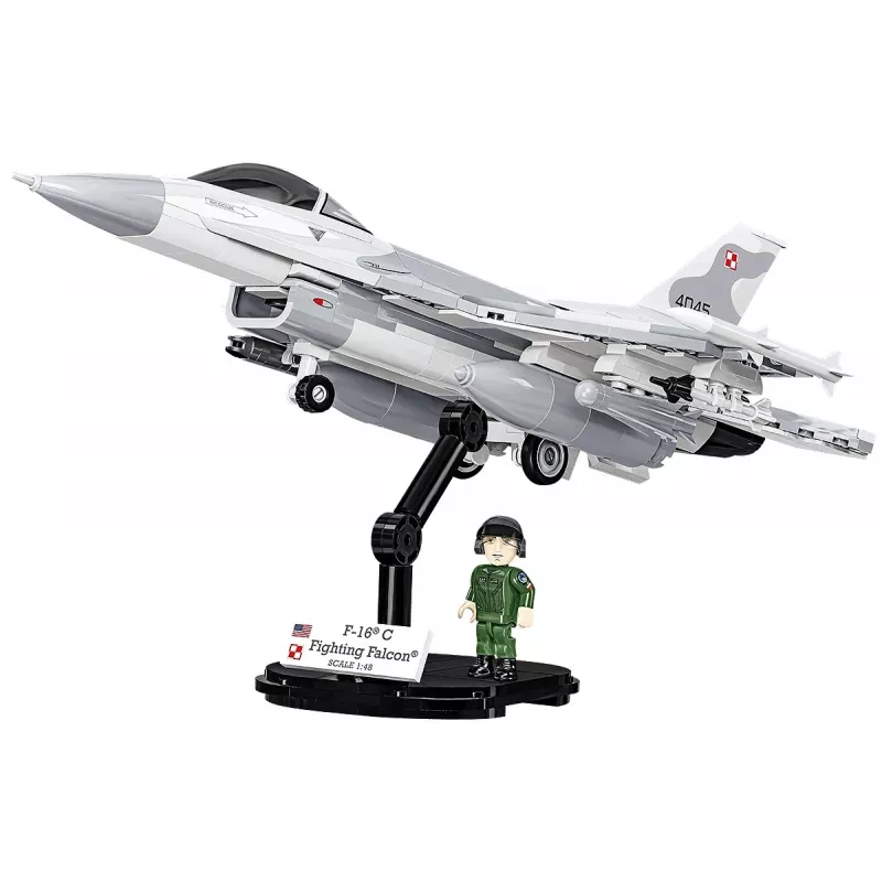 Conjunto de construção Cobi F-16C Fighting Falcon – 463 peças, maquete à escala