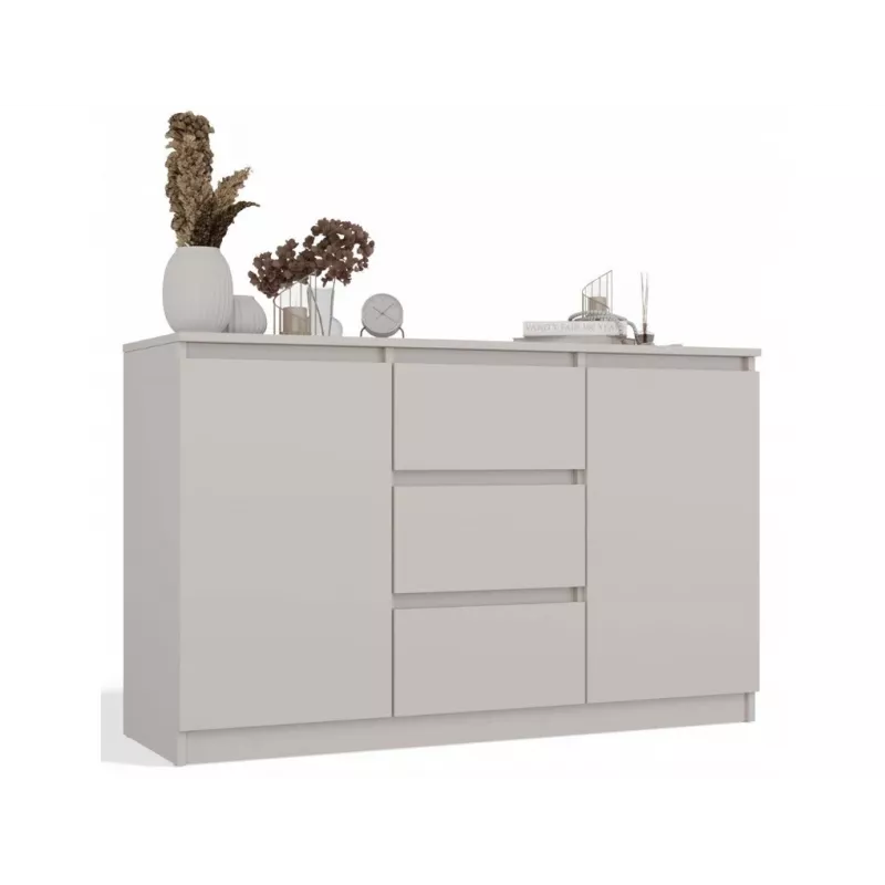 Cómoda com 2 portas e 3 gavetas, cor caxemira