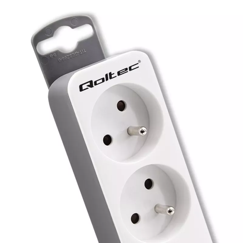 Extensão de energia Qoltec 50288 1,8 m 4 tomadas AC Interior Branco