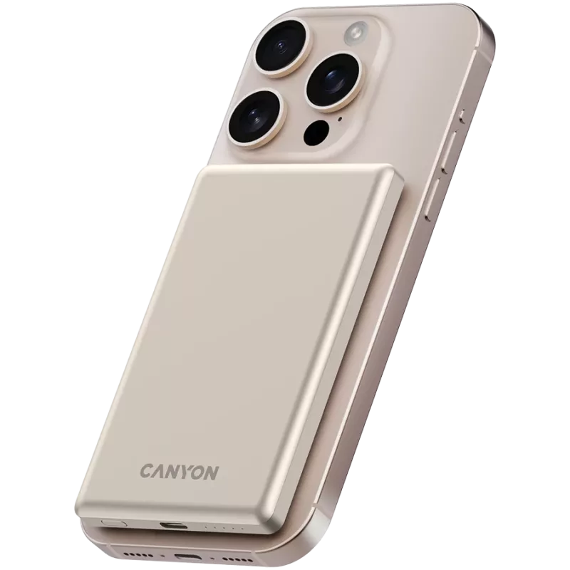 Canyon OnPower 505 - powerbank - 5.000 mAh - entrada USB-C - saída USB-C PD 20W + Wireless Magnet 1