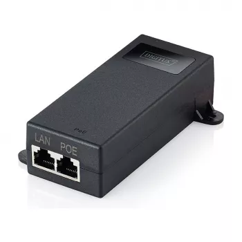 Injetor PoE++ DIGITUS DN-95104-1 — Gigabit Ethernet 802.3bt, 60 W, 55 V, 100 m, preto