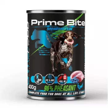 PRIME BITE Monoprotein faisão com frutos silvestres - comida húmida para cães - 400g